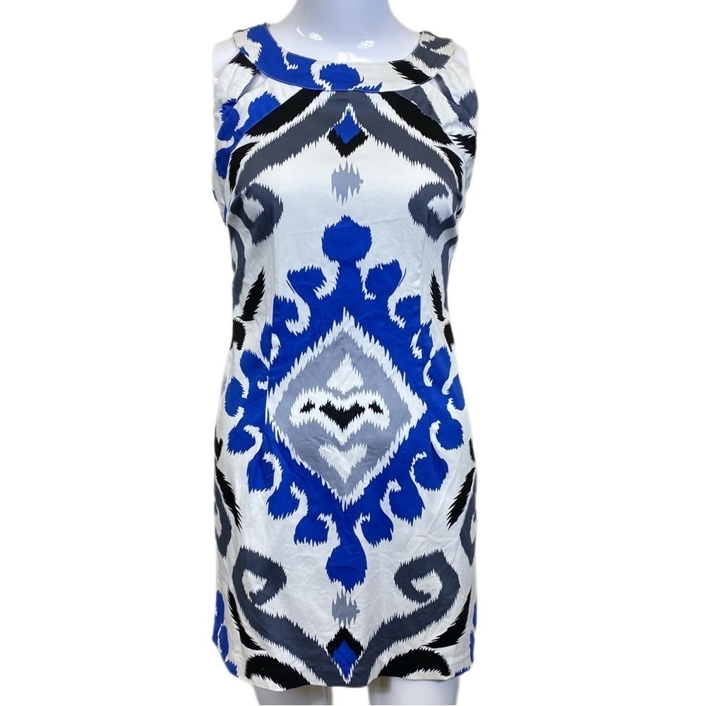 Alyn Paige size 3/4 dress white blue and black